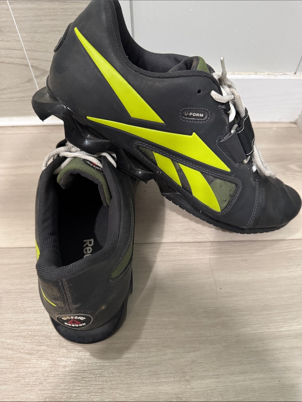 Reebok Men's Black with Neon Yellow Athletic Shoes